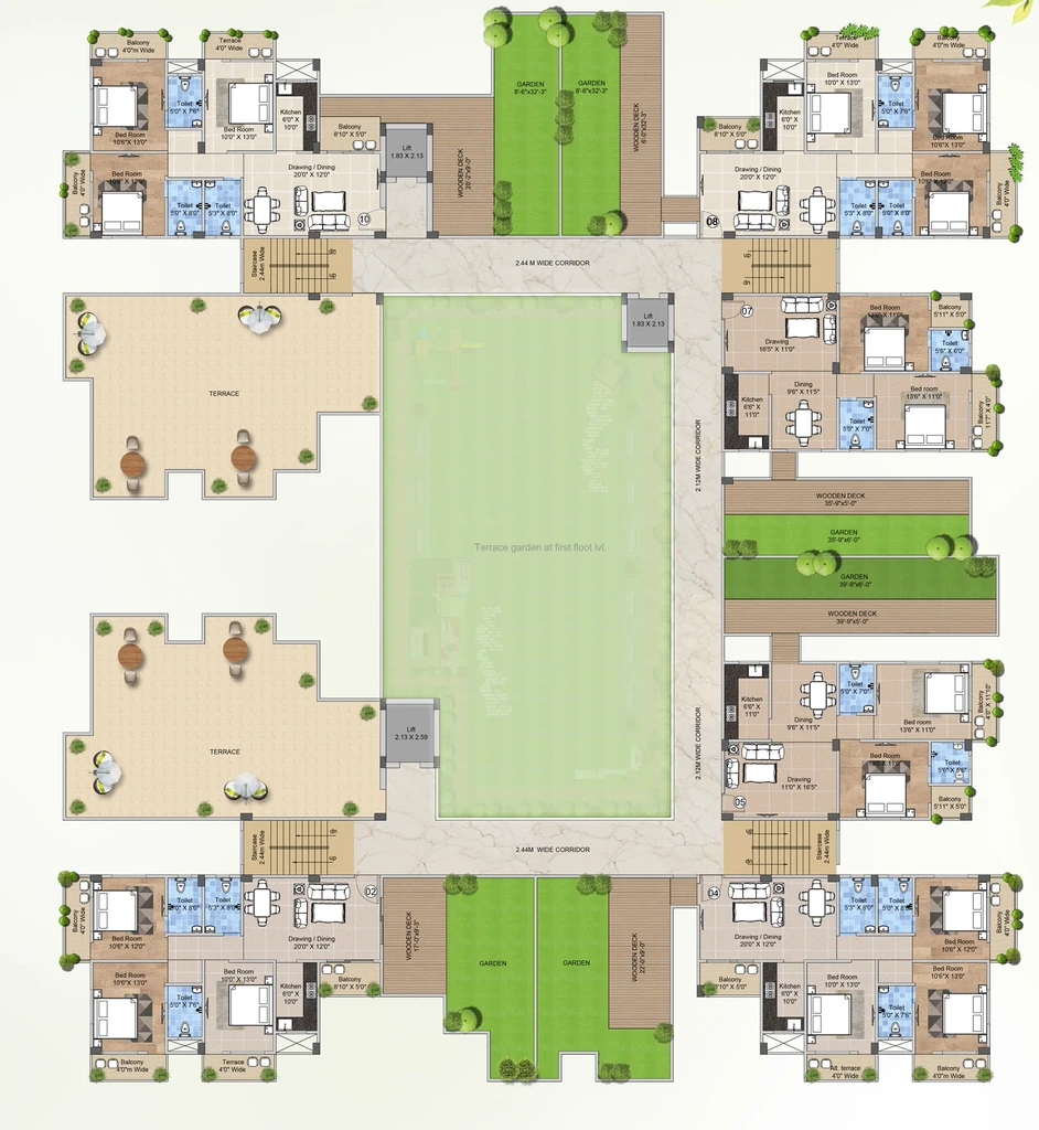 Floor Plan of RR Meadow View in Khagaul Road, Patna - Image 391991