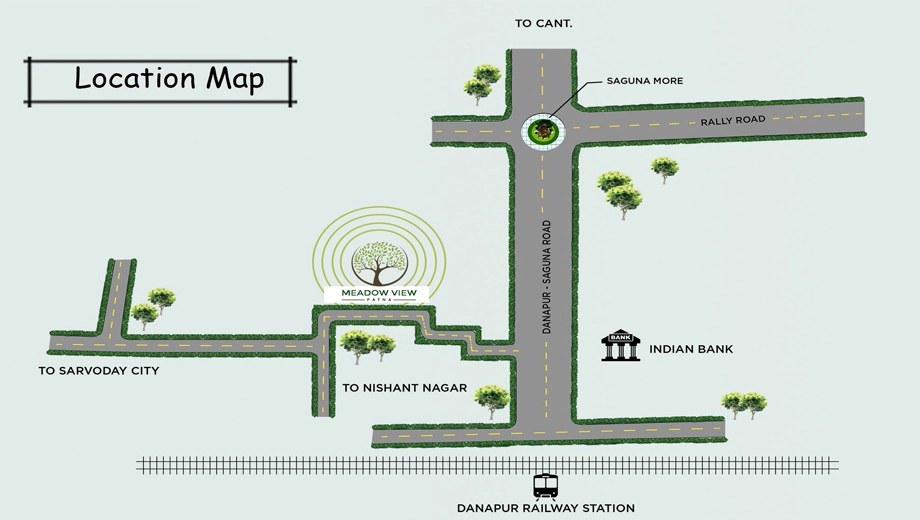 Location of RR Meadow View in Khagaul Road, Patna - Image 391990
