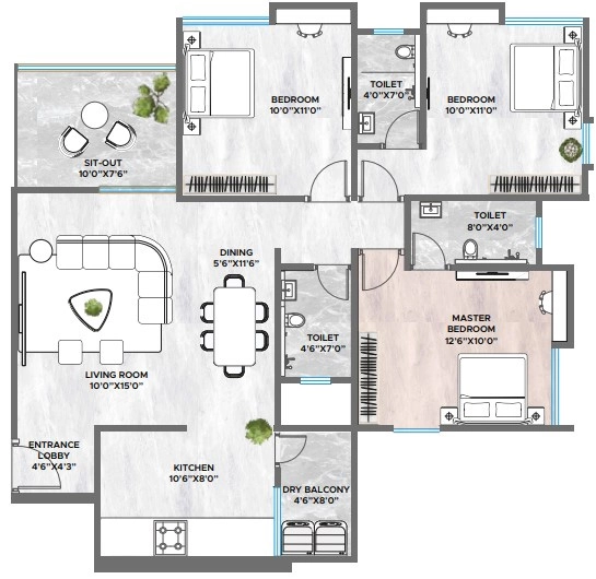 3 BHK Flat in Dynamic Grandeur Premium J Wing in Undri, Pune - Image 913110