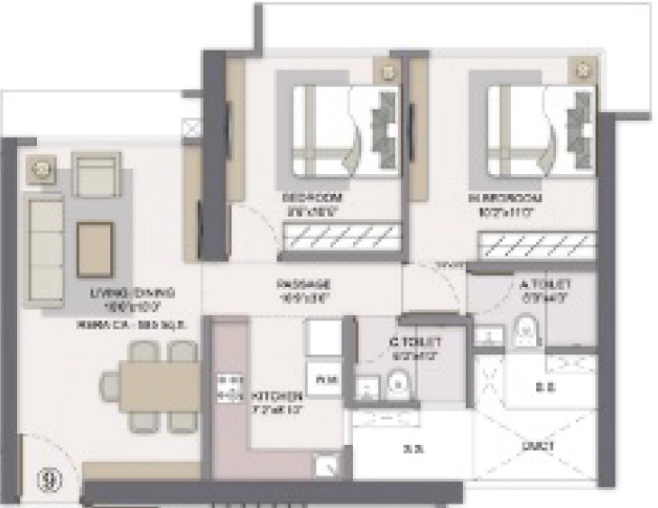 2 BHK Flat in Emerald Dotom Isle in Kandivali West, Mumbai - Image 913112