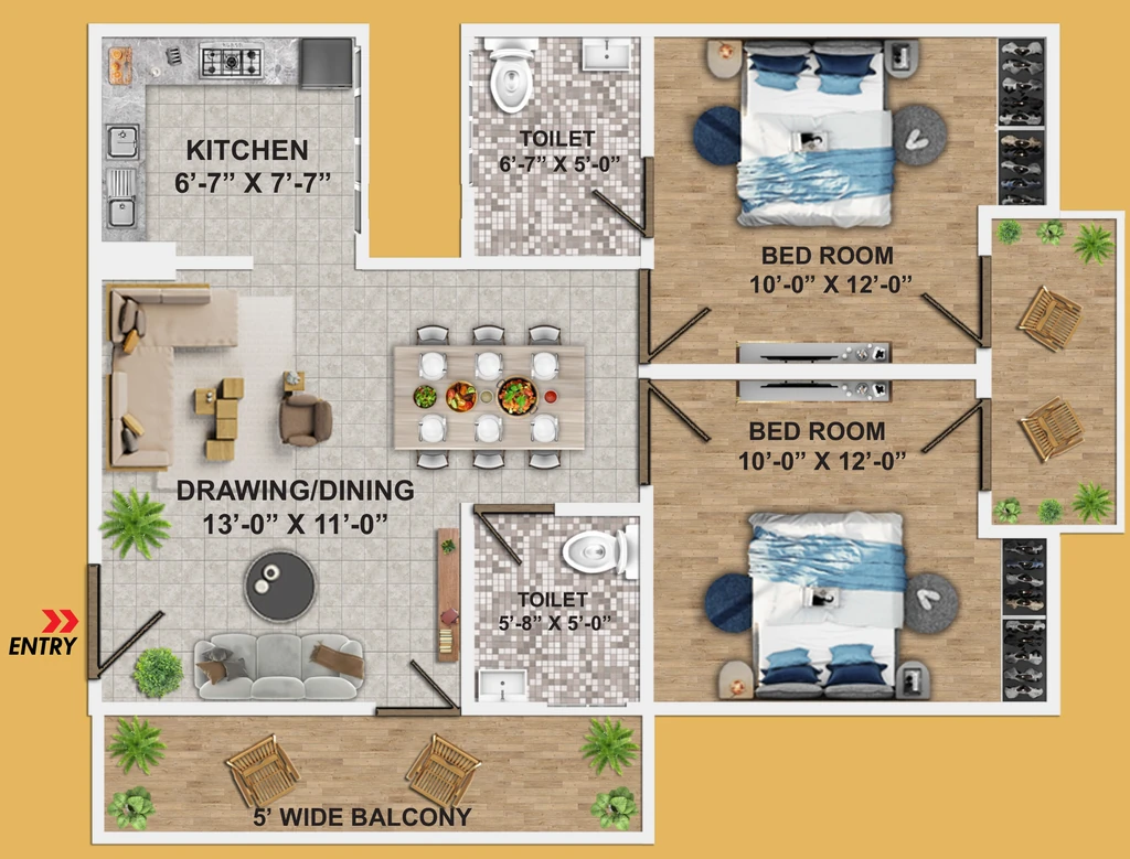 2 BHK Flat in GSR Heights in Bijnor Road, Lucknow - Image 913117