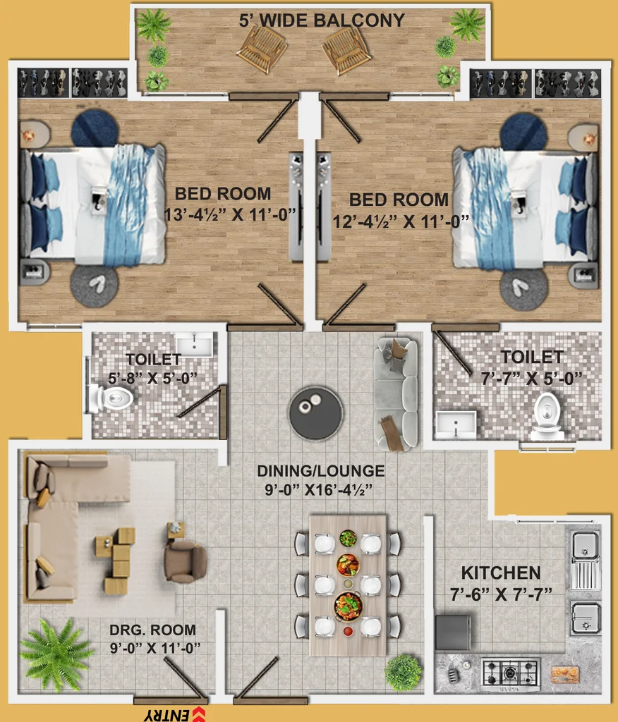 2 BHK Flat in GSR Heights in Bijnor Road, Lucknow - Image 913118