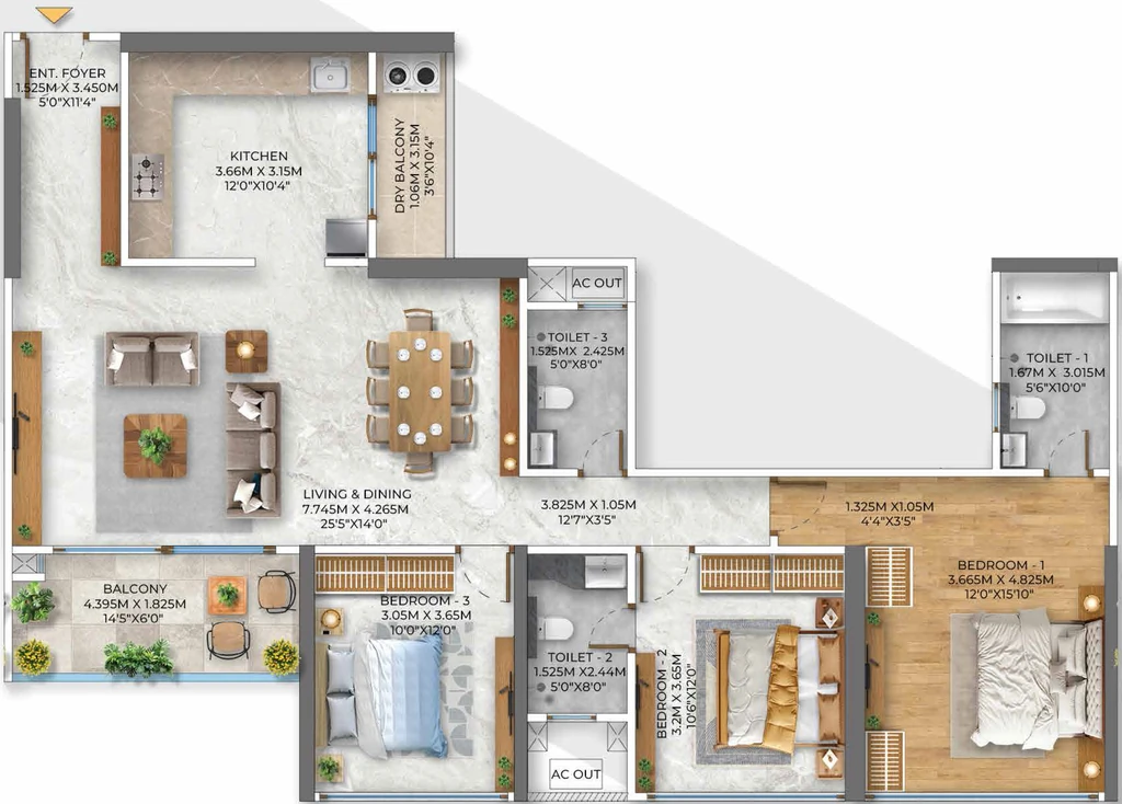 3 BHK Flat in Kumar Prism Towers in Mundhwa, Pune - Image 913121