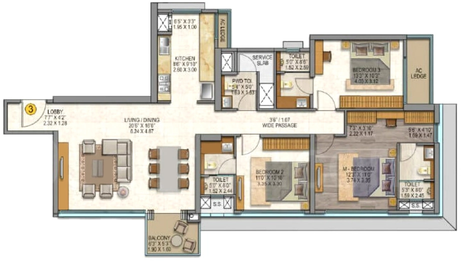 3 BHK Flat in Runwal Auris in Malad West, Mumbai - Image 913152