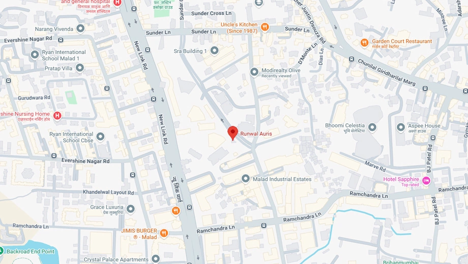 Location of Runwal Auris in Malad West, Mumbai - Image 392017