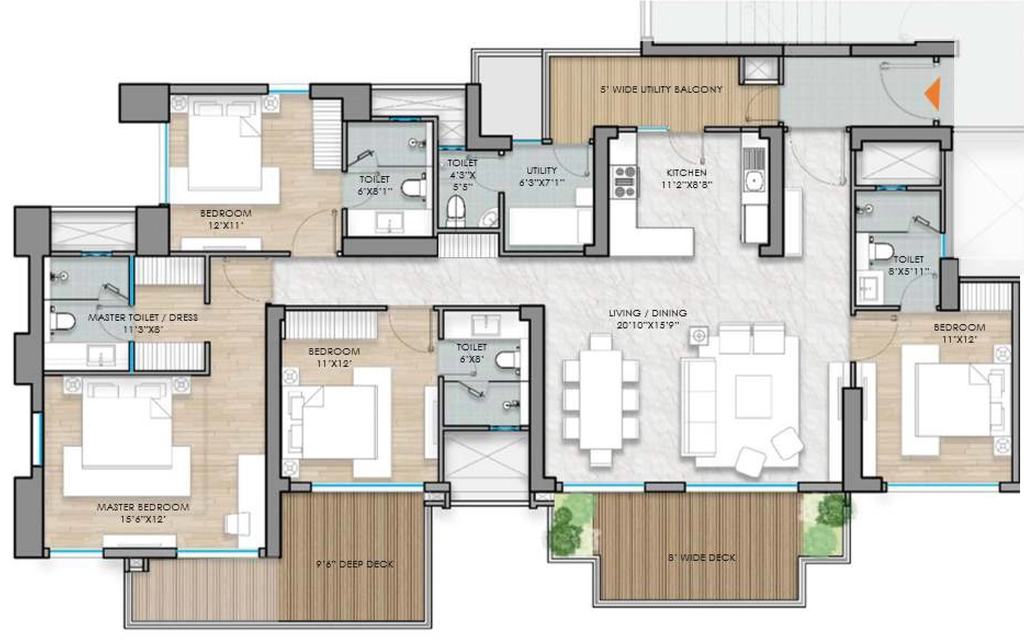 4 BHK Flat in Aditya The Kutumb in Wave City, Ghaziabad - Image 913190