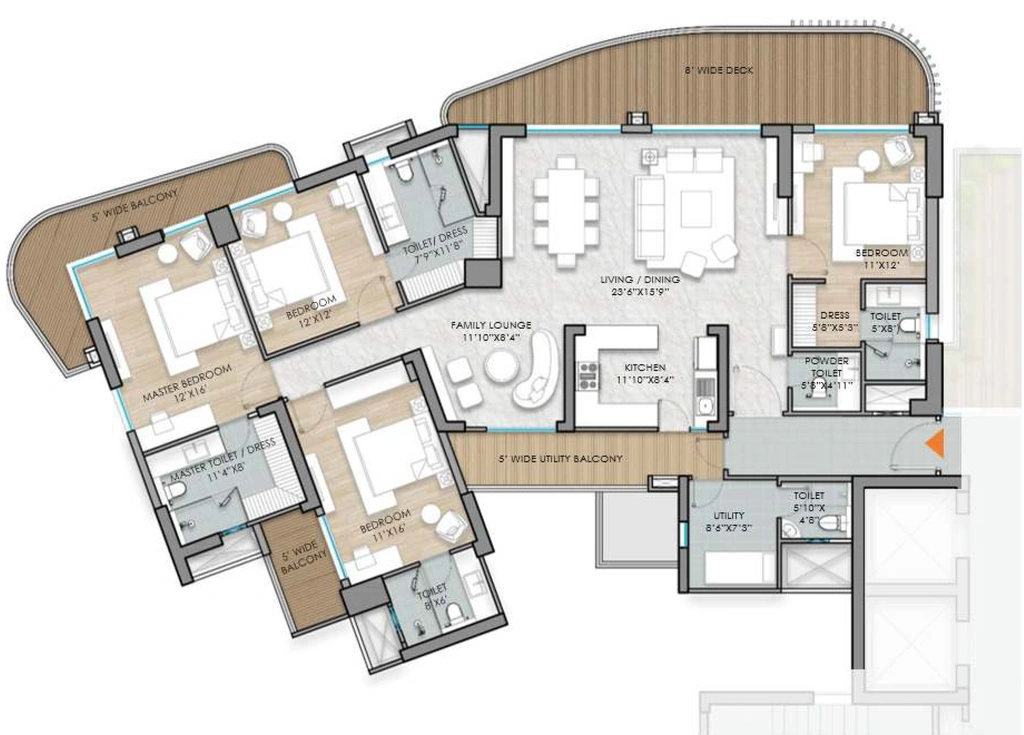 4 BHK Flat in Aditya The Kutumb in Wave City, Ghaziabad - Image 913191