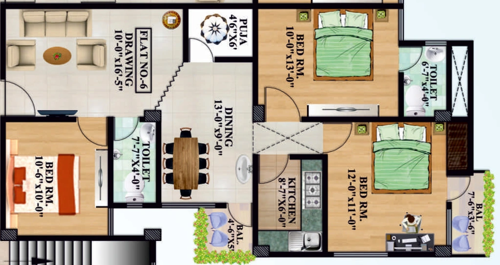 3 BHK Flat in Aastik Macha Swami Sai Palace in Danapur, Patna - Image 913236
