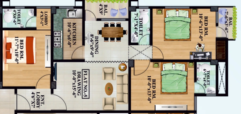 3 BHK Flat in Aastik Macha Swami Sai Palace in Danapur, Patna - Image 913237
