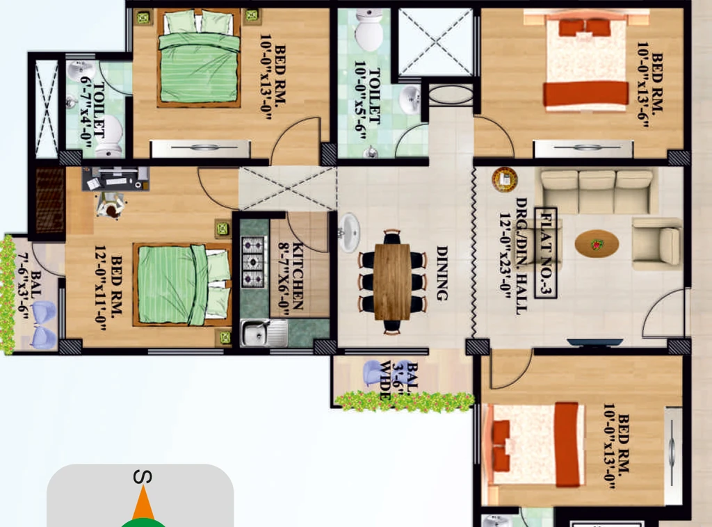 4 BHK Flat in Aastik Macha Swami Sai Palace in Danapur, Patna - Image 913238