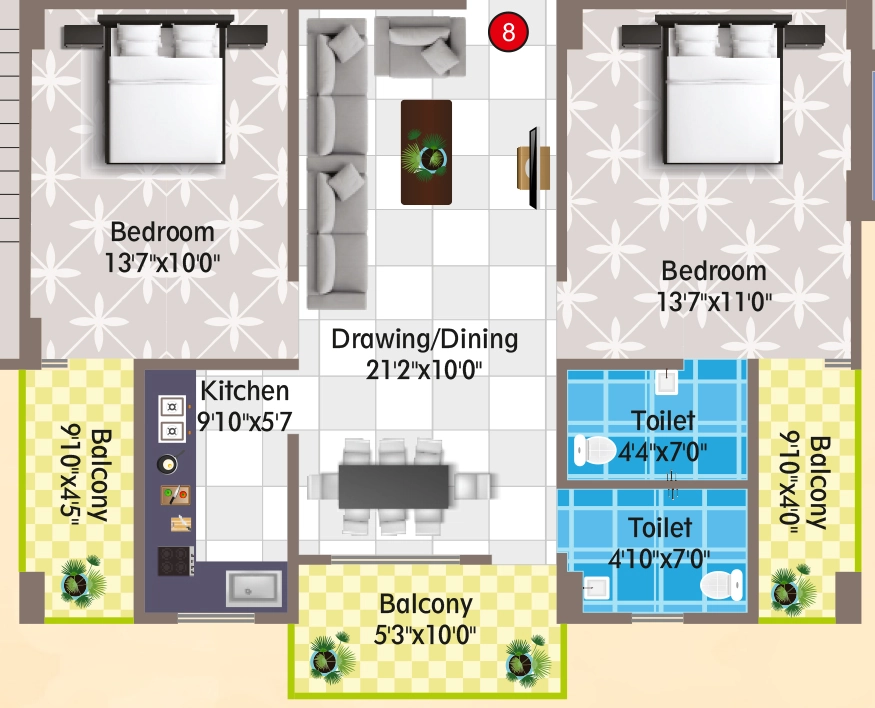 2 BHK Flat in Palvi Goa City in Saguna More, Patna - Image 913248