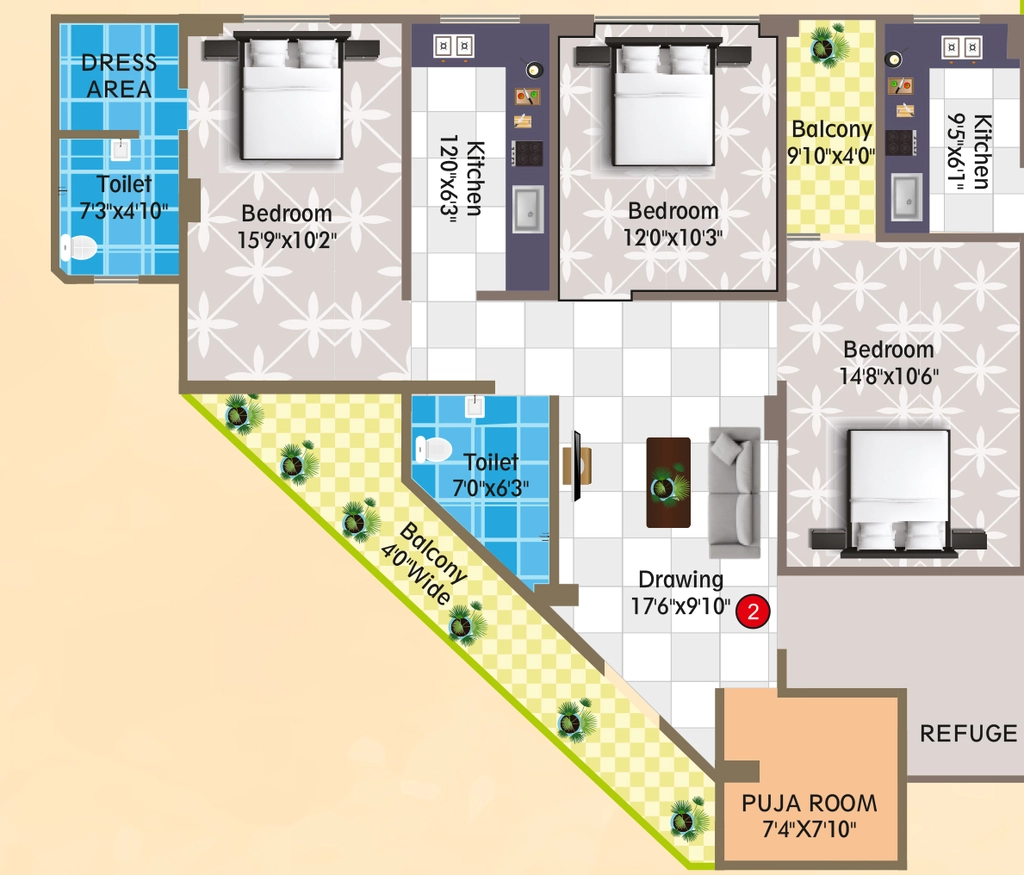 3 BHK Flat in Palvi Goa City in Saguna More, Patna - Image 913250