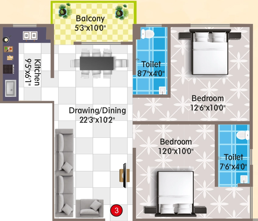 2 BHK Flat in Palvi Goa City in Saguna More, Patna - Image 913247