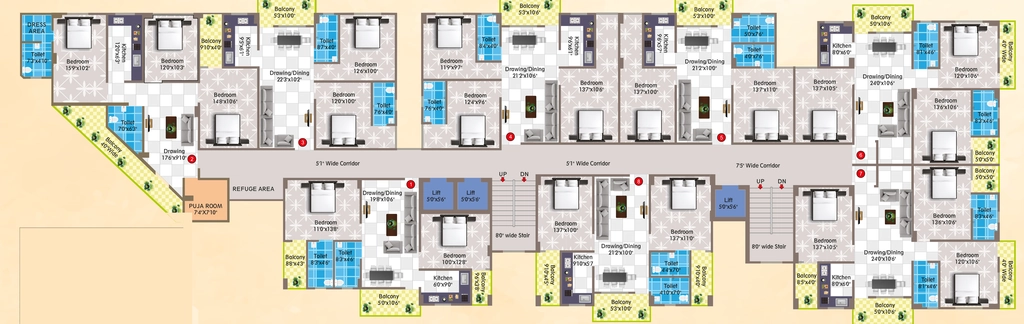 Floor Plan of Palvi Goa City in Saguna More, Patna - Image 392312