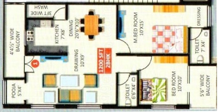 2 BHK Flat in Go Green Delight in Alwal, Hyderabad - Image 913208