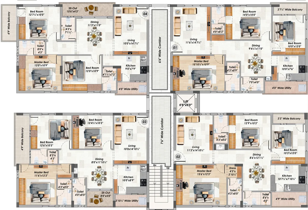 Floor Plan of Sree Laxmi Royale in As Rao nagar, Hyderabad - Image 392211