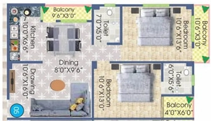 2 BHK Flat in Sai Winsome Pitambar Gold in Danapur, Patna - Image 913251