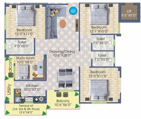 4 BHK Flat in Sai Winsome Pitambar Gold in Danapur, Patna - Image 913253