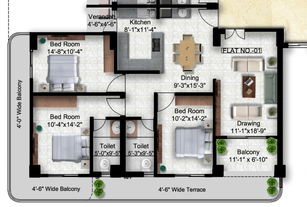 3 BHK Flat in Skrepl Silver Oak in Danapur, Patna - Image 913257