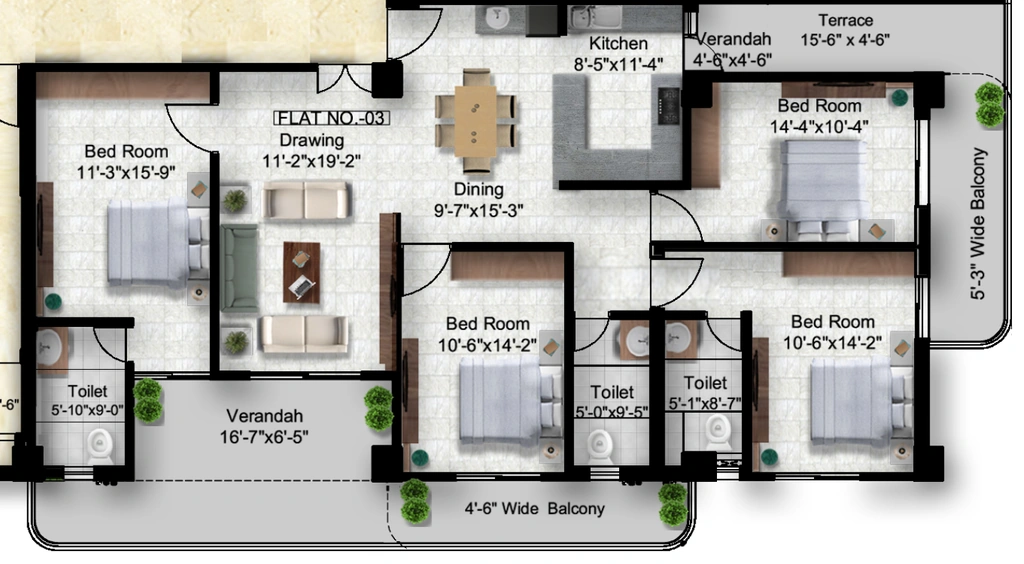 4 BHK Flat in Skrepl Silver Oak in Danapur, Patna - Image 913262