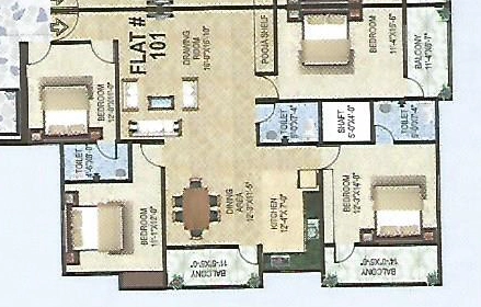 3 BHK Flat in Abhinav Badri Nath Tower in Danapur, Patna - Image 913239