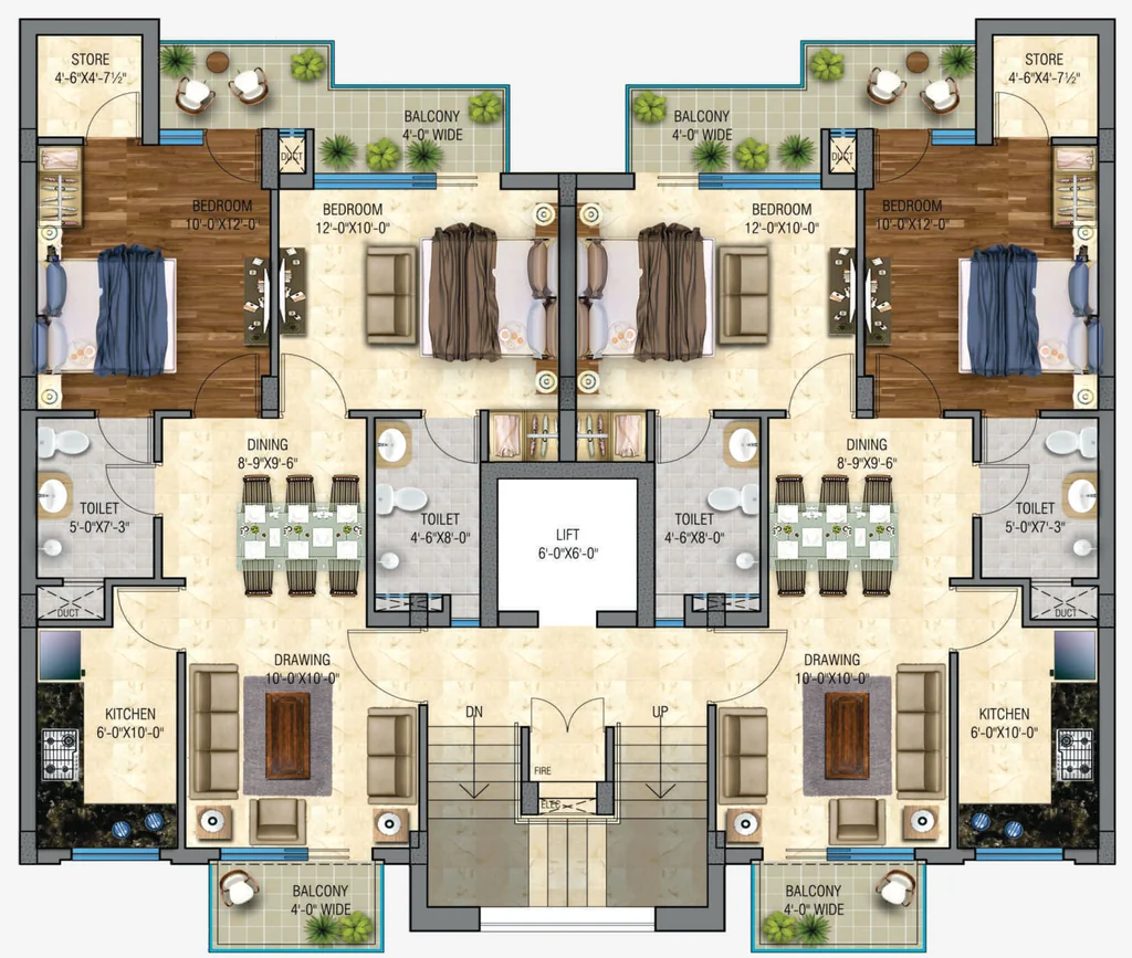 Floor Plan of Amarjit City Floors in Mohali, Chandigarh - Image 392223