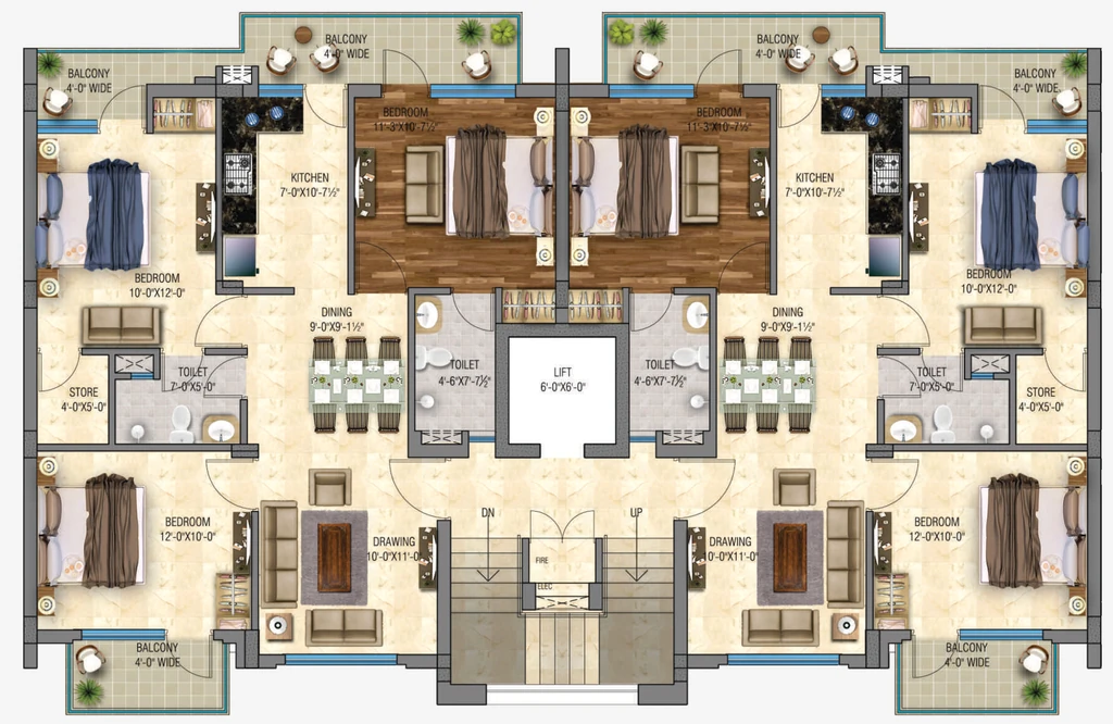 Floor Plan of Amarjit City Floors in Mohali, Chandigarh - Image 392224