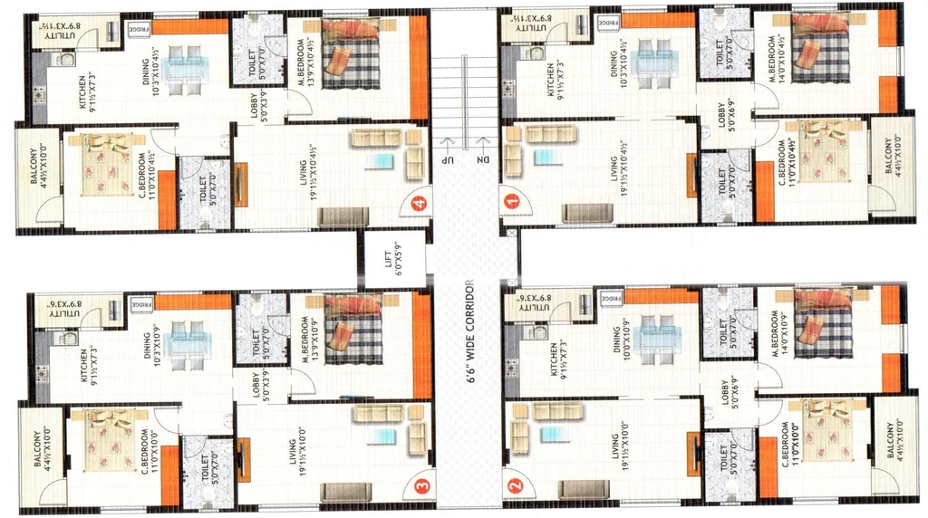 Floor Plan of Sri Balaji Sunshine Viswam in Pragathi Nagar, Hyderabad - Image 392362