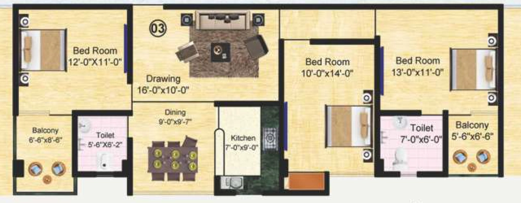 3 BHK Flat in Universal Ultima in Danapur, Patna - Image 914892