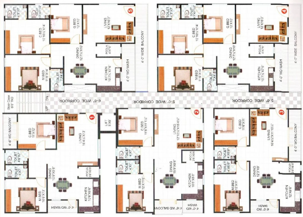 Floor Plan of Sri Geetikha Prestige in Nizampet, Hyderabad - Image 392385