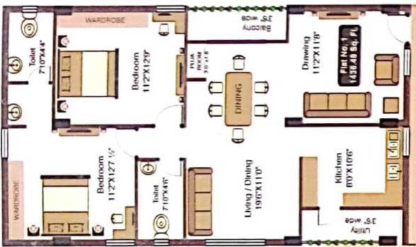 2 BHK Flat in Sri Sadguna Sai Residency in Chandanagar, Hyderabad - Image 913287