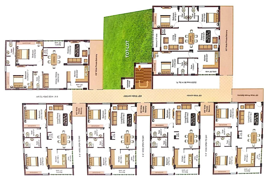 Floor Plan of Sri Sadguna Sai Residency in Chandanagar, Hyderabad - Image 392413