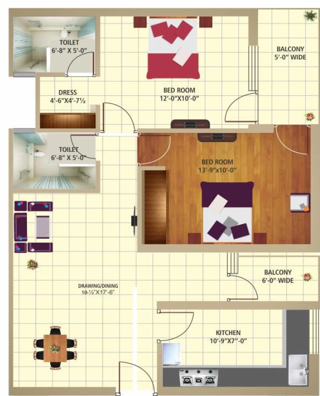 2 BHK Flat in Hampton Homes in Mohali, Chandigarh - Image 913293