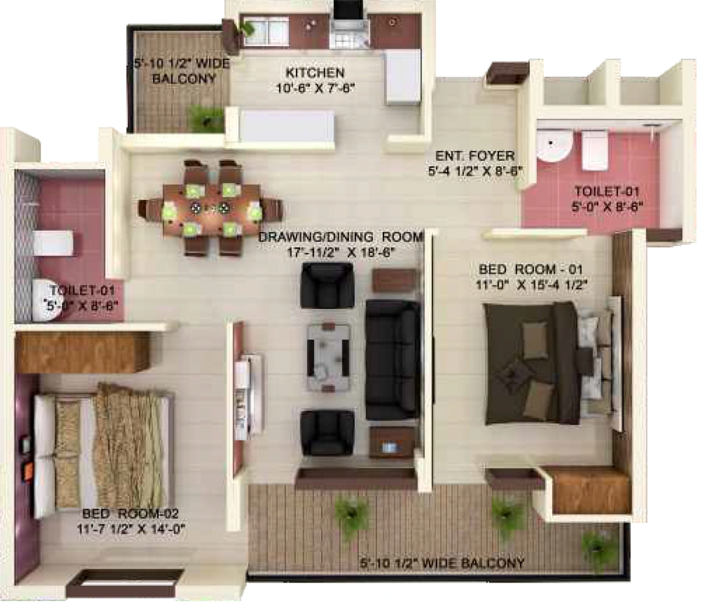 2 BHK Flat in JSJ Josan Heights in Mohali, Chandigarh - Image 913298