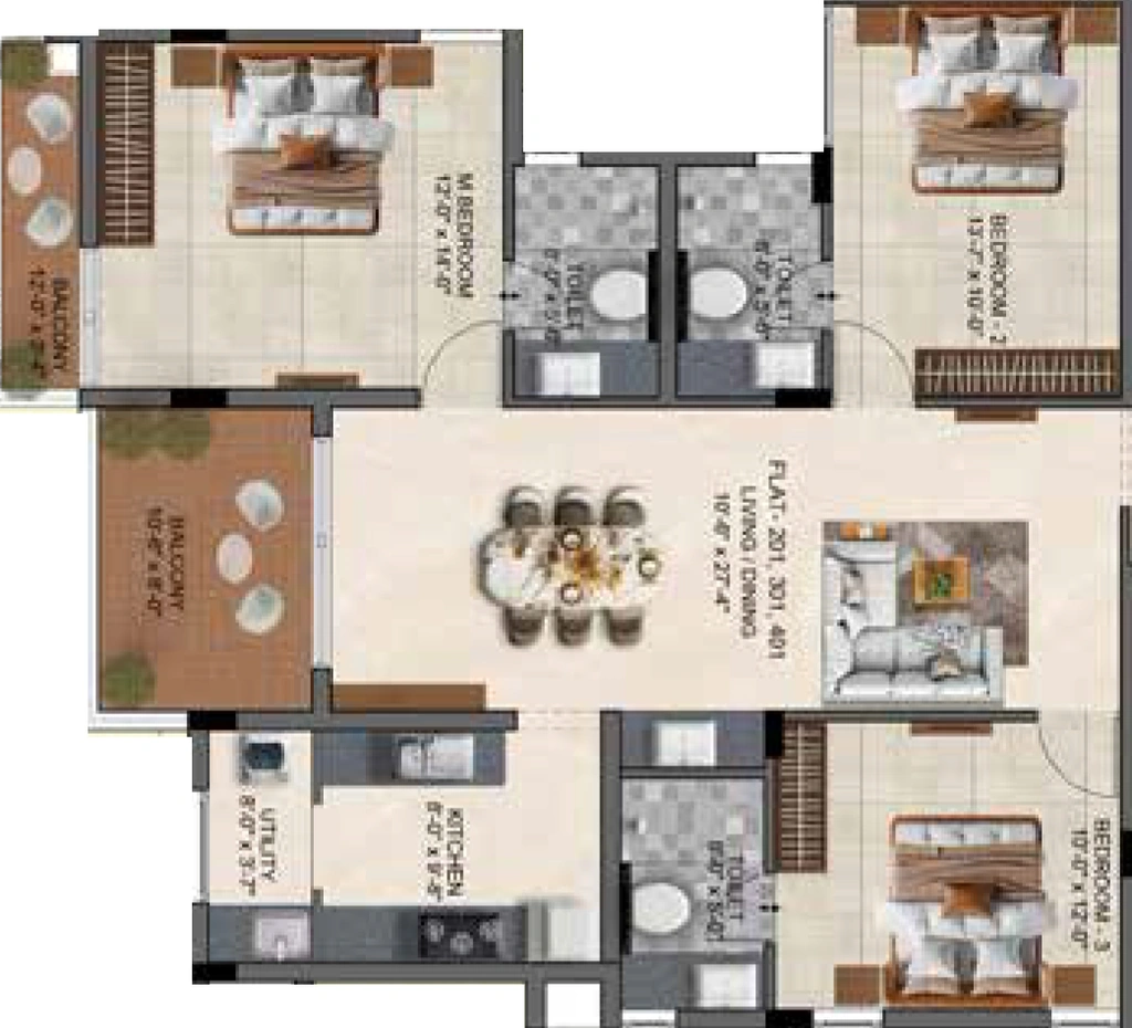 3 BHK Flat in Lifestyle Ascend in Mylapore, Chennai - Image 913315