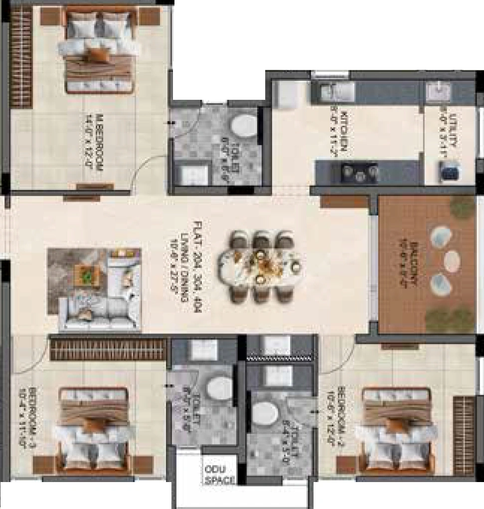 3 BHK Flat in Lifestyle Ascend in Mylapore, Chennai - Image 913317