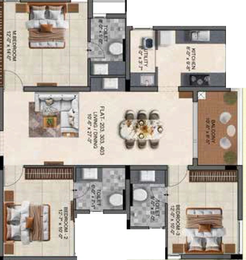 3 BHK Flat in Lifestyle Ascend in Mylapore, Chennai - Image 913318