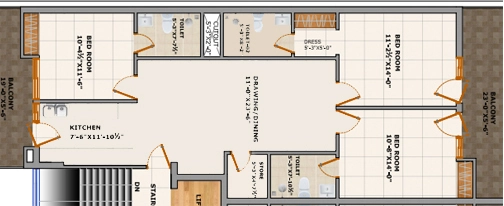 3 BHK Flat in Nirmaan Splande Premium in Zirakpur, Chandigarh - Image 913370