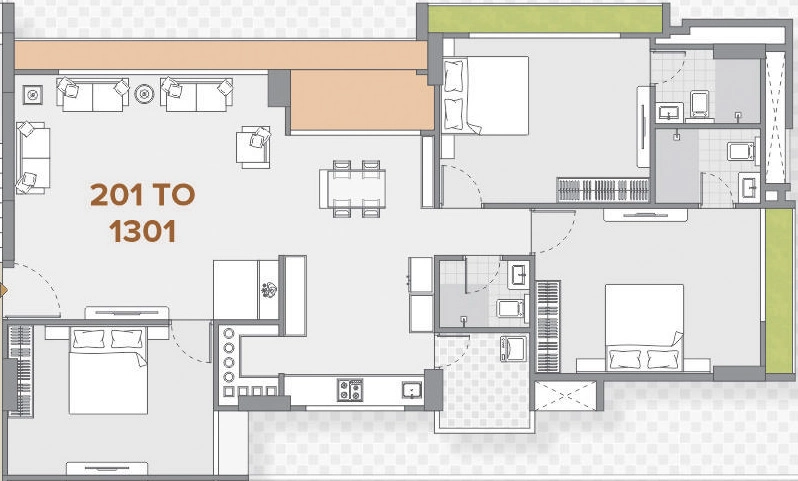 3 BHK Flat in Aaryan Erica in Koba, Gandhinagar - Image 913371