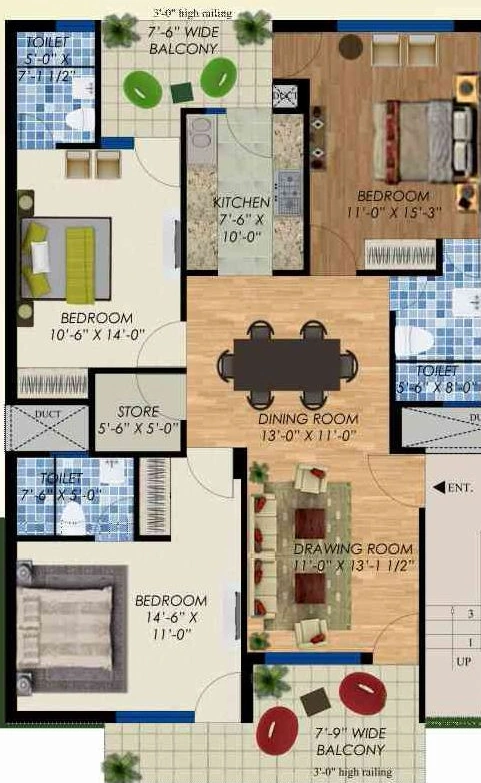 3 BHK Flat in Vision Nirwana Greens 4 in Mohali, Chandigarh - Image 913374