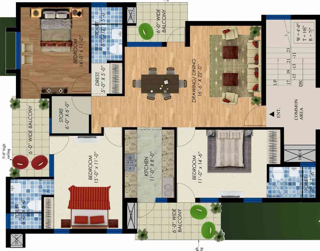 3 BHK Flat in Vision Nirwana Greens 4 in Mohali, Chandigarh - Image 913375