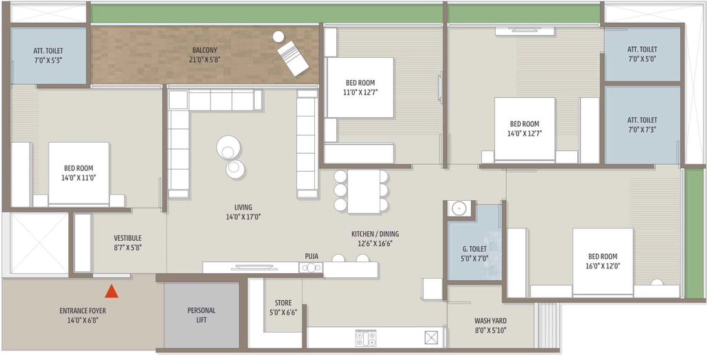 4 BHK Flat in Aristo The Regal in Vaishnodevi Circle, Ahmedabad - Image 913382