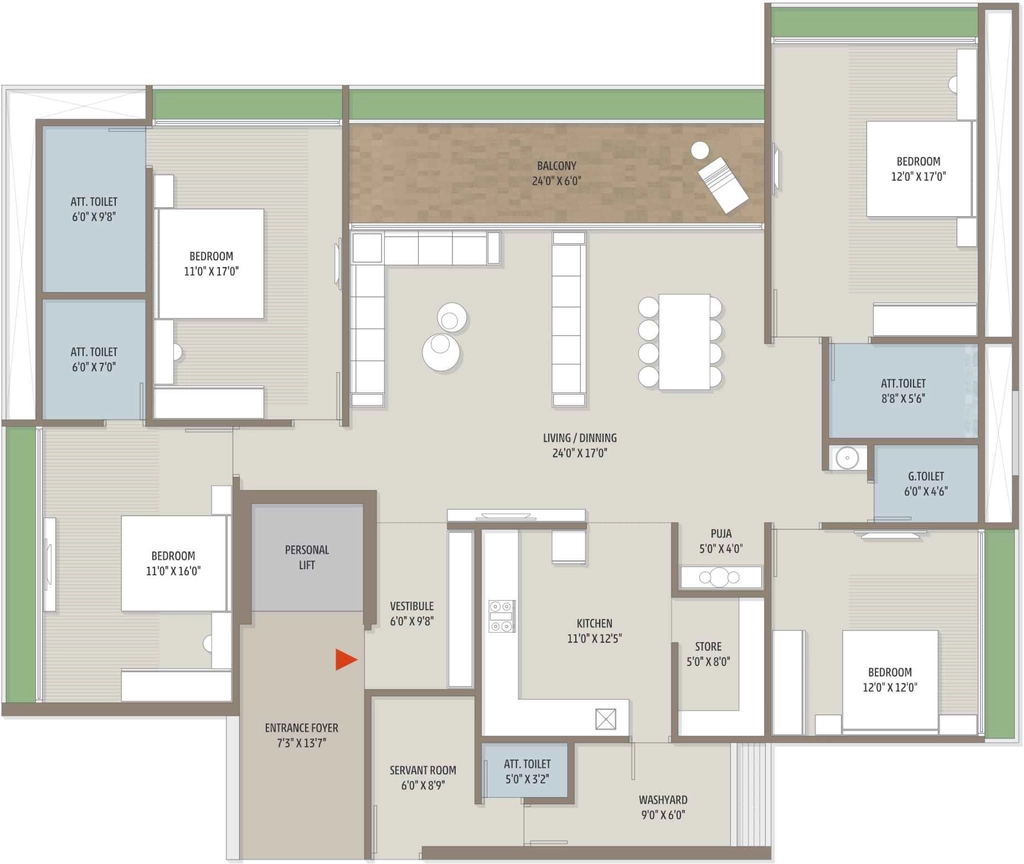 4 BHK Flat in Aristo The Regal in Vaishnodevi Circle, Ahmedabad - Image 913383