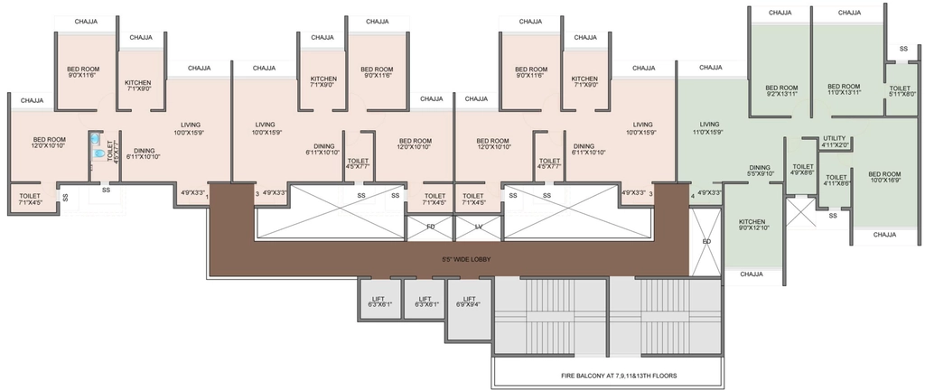 Floor Plan of Aurus La Palacio in Ulwe, Navi Mumbai - Image 392645