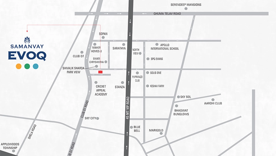 Location of Commercial Ashapura Samanvay Evoq - Image 392669