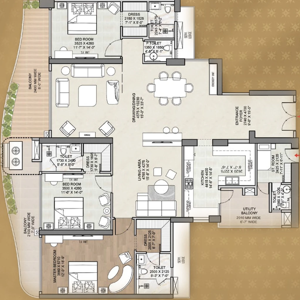 3 BHK Flat in Ekanam by Great Value in Sector 107, Noida - Image 913429
