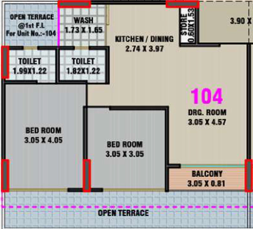 2 BHK Flat in Sarthi Heritage 2 in Vinzol, Ahmedabad - Image 913427