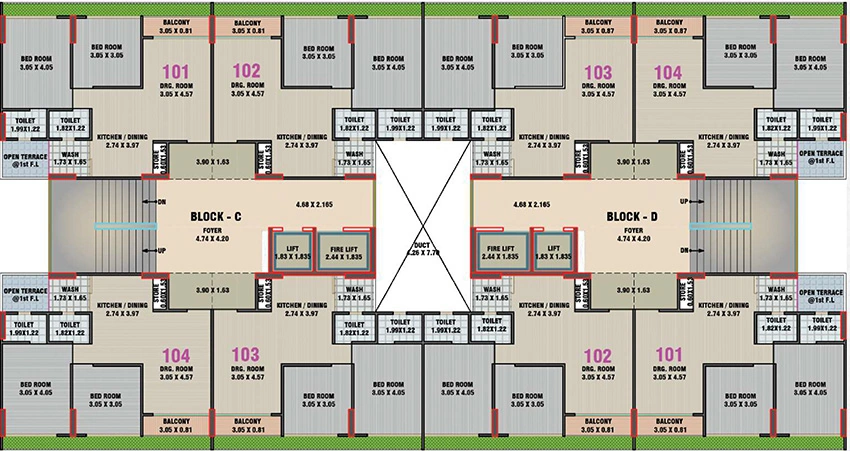 Floor Plan of Sarthi Heritage 2 in Vinzol, Ahmedabad - Image 392693