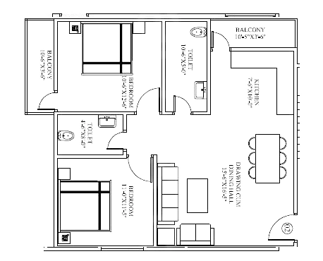 2 BHK Flat in Anshul Mithapur Apartments in Mithapur, Patna - Image 913435