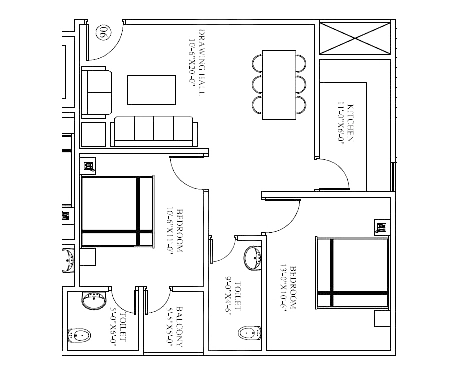 2 BHK Flat in Anshul Mithapur Apartments in Mithapur, Patna - Image 913434